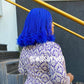 Blue colour curled Bob wig, Closure wig Nano twist