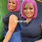 Pink Bob wig, Closure wig Nano twist