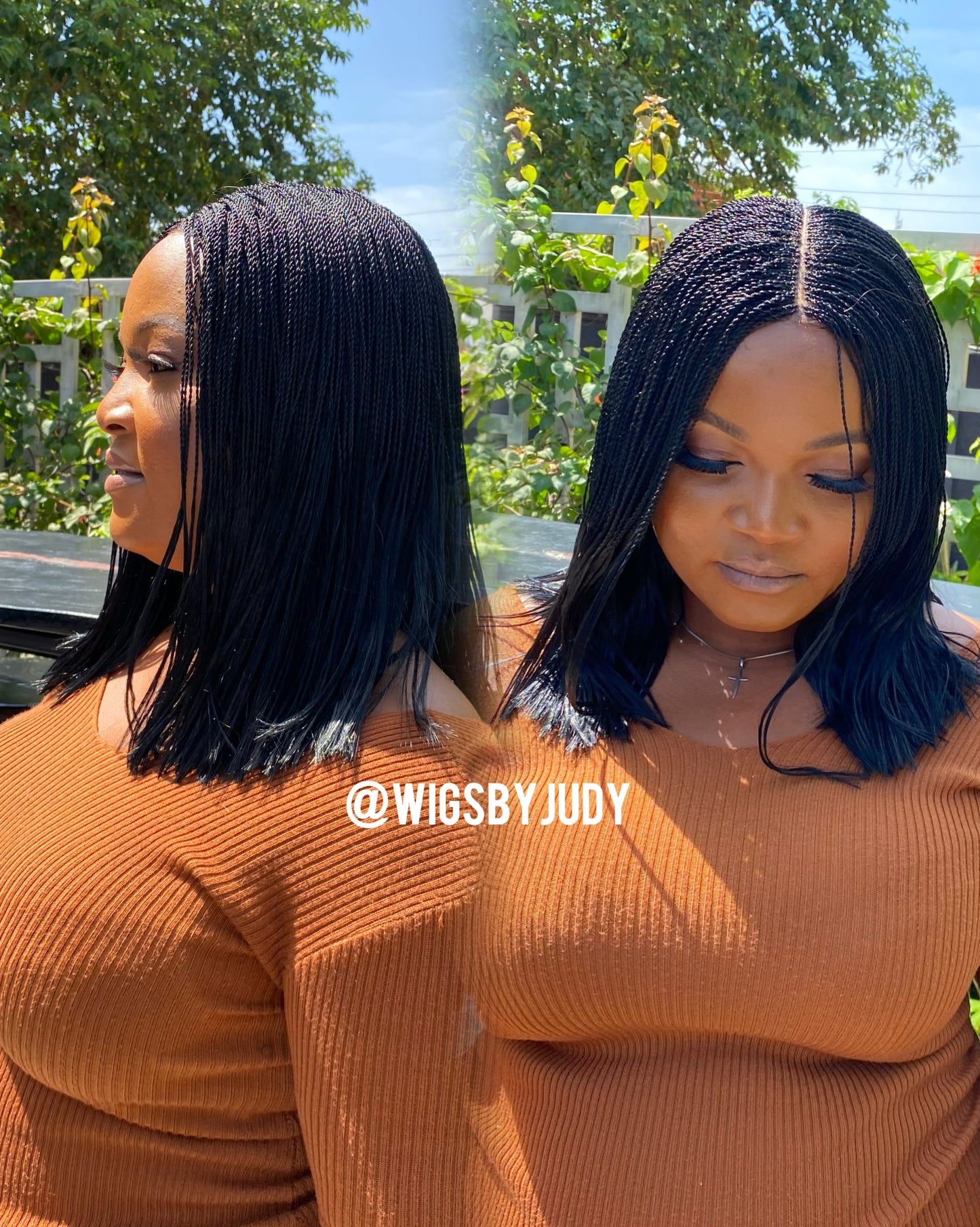 Black colour Sleek Bob wig, Closure wig Nano twist