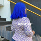 Blue colour curled Bob wig, Closure wig Nano twist