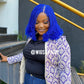 Blue colour curled Bob wig, Closure wig Nano twist