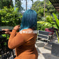 Teal colour Sleek Bob wig, Closure wig Nano twist