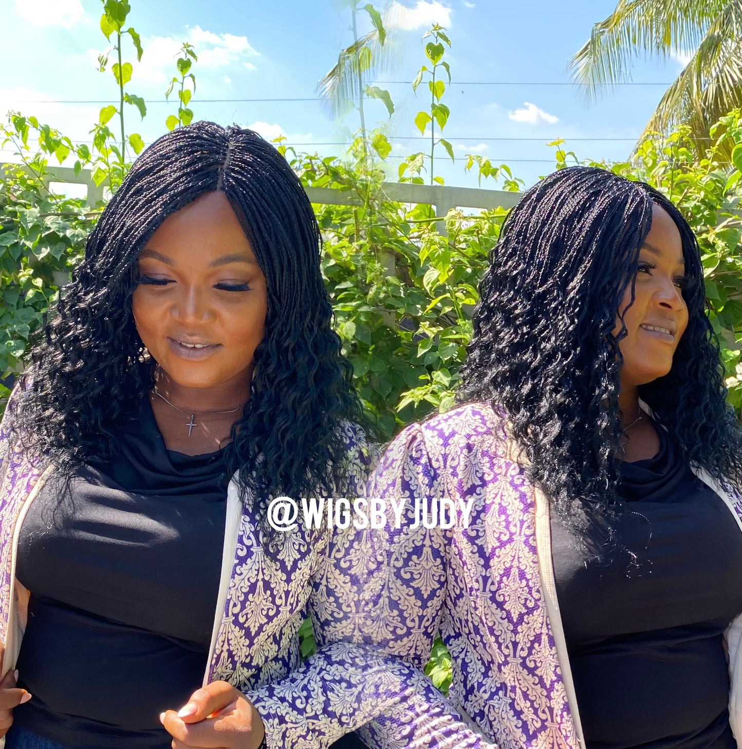 Black curled tip Bob wig, Closure wig Nano twist