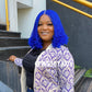 Blue colour curled Bob wig, Closure wig Nano twist