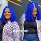 Blue colour curled Bob wig, Closure wig Nano twist