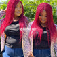 Red braided wig, Closure wig curly twist