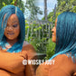 Teal colour Sleek Bob wig, Closure wig Nano twist